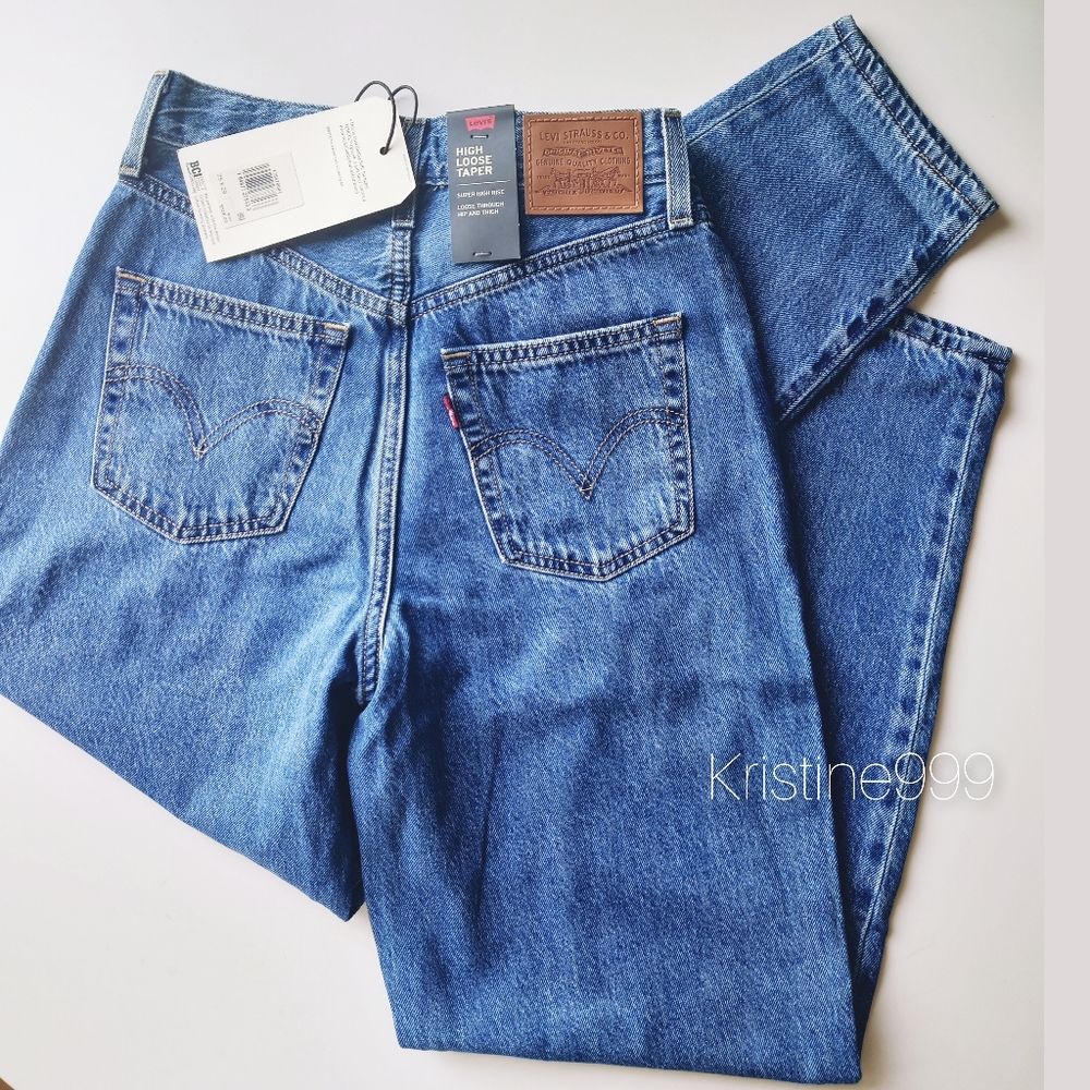 NWT Levi's x Free People High Rise Loose Tapered Jeans Hold My Purse 24 - Picture 8 of 13